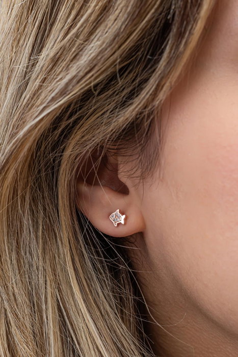 Heliophilia Silver Pendientes de Plata de Ley 925 con Baño de Oro Rosa y Circón